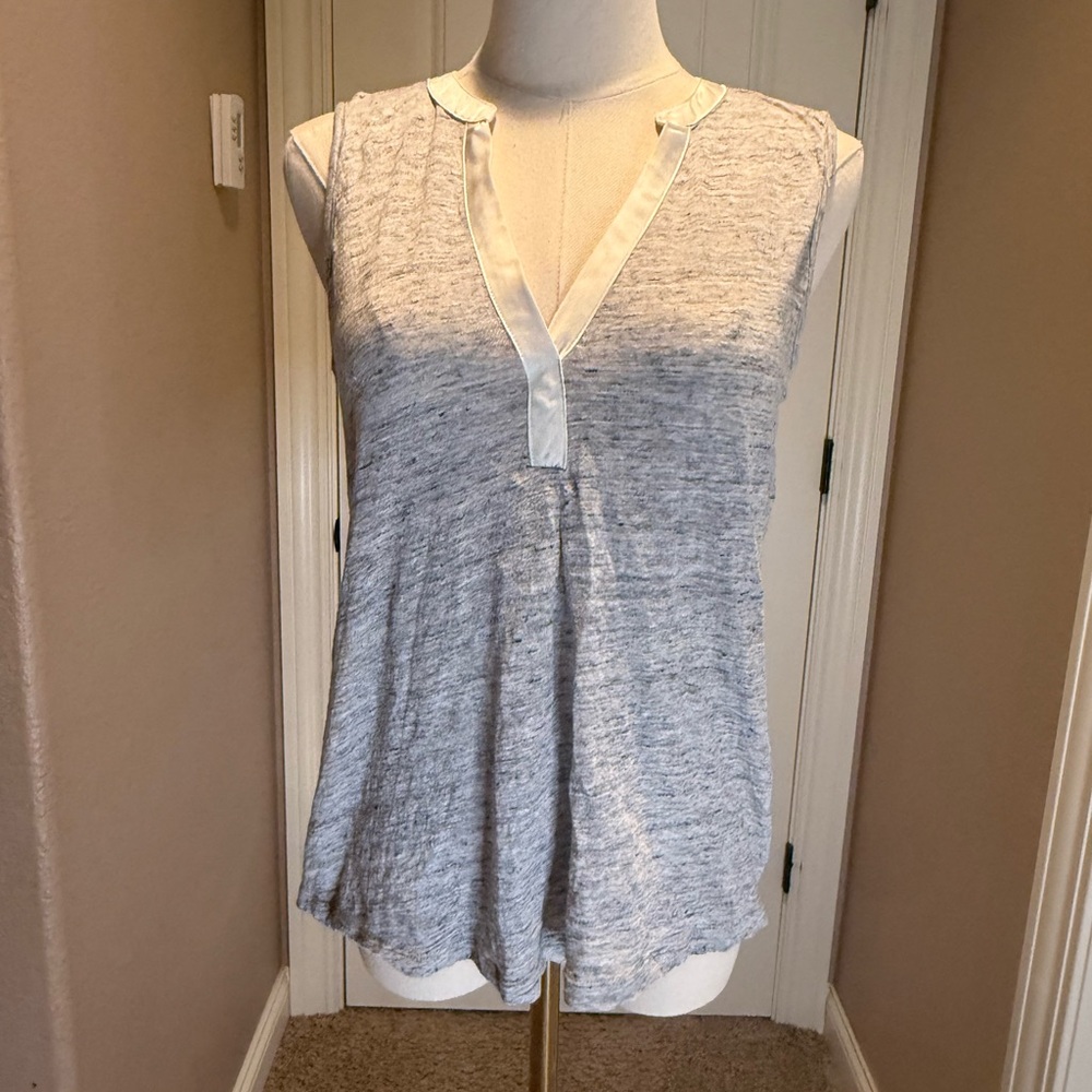 GAP Light Gray Sleeveless Tank Top with Ribbon Trim